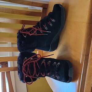 Aetrex Black Suede Winter Boots